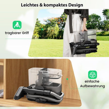 Nettoyeur de tissus d'ameublement 1800 W avec vapeur et 4 modes de nettoyage
