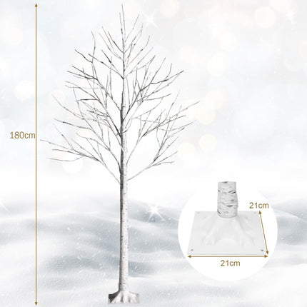 Sapin de bouleau artificiel de 180 cm avec 96 lumières LED