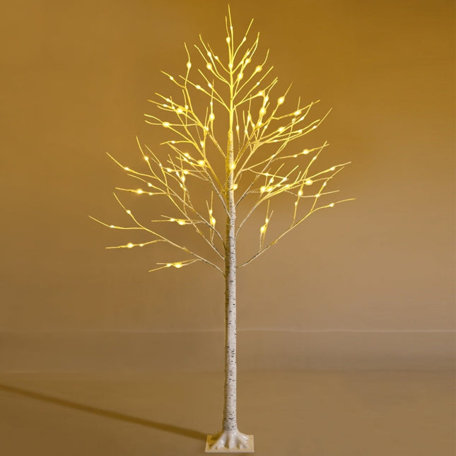 180 cm großer künstlicher Birkenbaum mit 96 LED-Leuchten