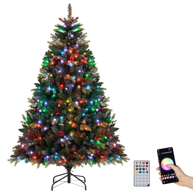 Sapin de Noël artificiel de 180 cm avec 370 lumières RGB