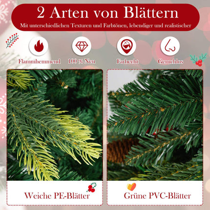 Sapin de Noël artificiel de 180 cm avec 370 lumières RGB