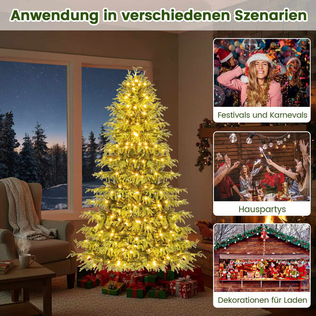 Sapin de Noël artificiel de 180 cm avec guirlandes lumineuses LED