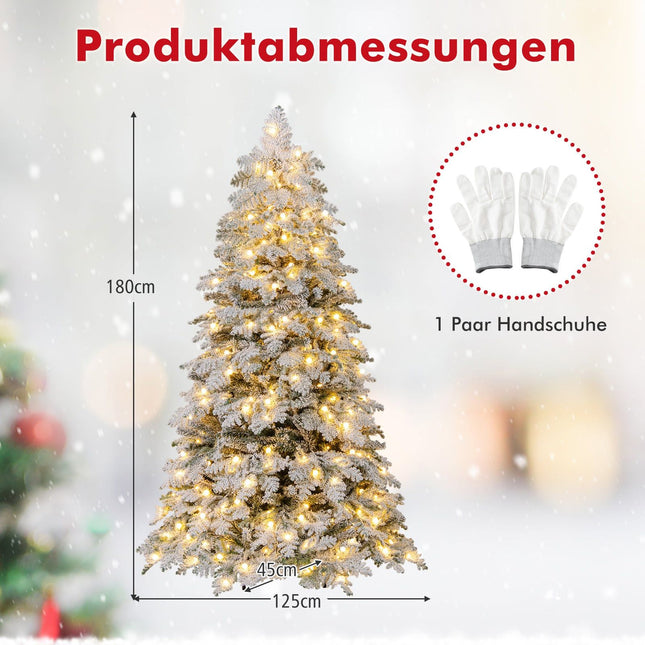Sapin de Noël artificiel de 180 cm avec guirlandes lumineuses LED