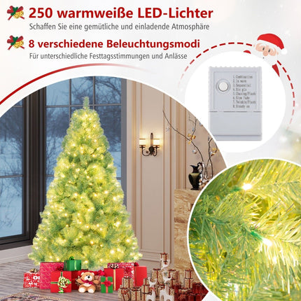 180 cm künstlicher Weihnachtsbaum mit LED-Beleuchtung, grün