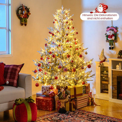 Sapin de Noël artificiel de 180 cm avec lumières et neige artificielle