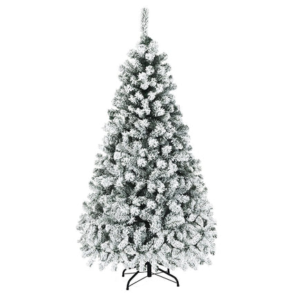 180 cm großer künstlicher Weihnachtsbaum mit Schnee und LED-Beleuchtung