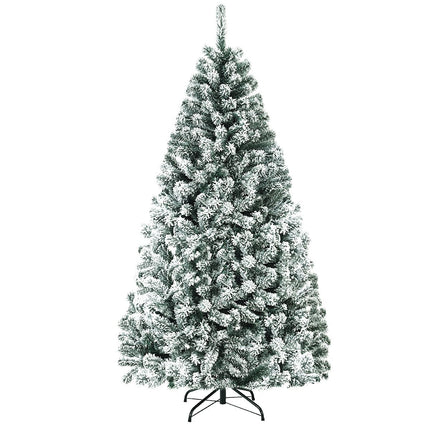 Sapin de Noël artificiel de 180 cm avec neige et support en métal