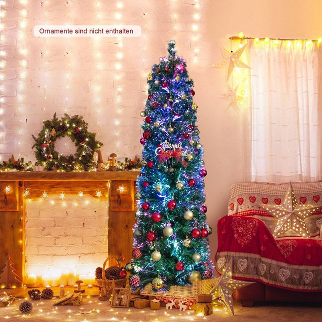 Grand sapin de Noël artificiel de 180 cm en fibre optique vert