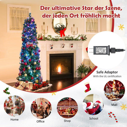 180 cm großer künstlicher Weihnachtsbaum in Fiberoptik Grün