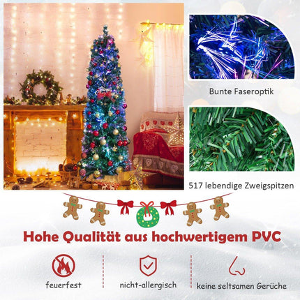 180 cm großer künstlicher Weihnachtsbaum in Fiberoptik Grün