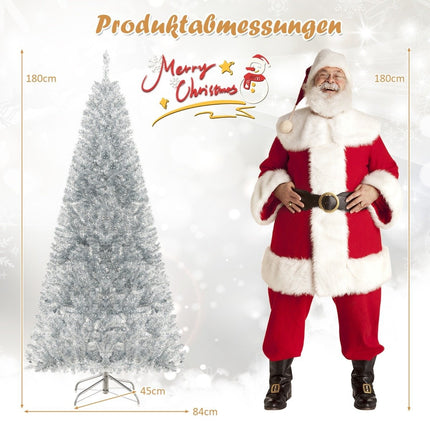 Arbre de Noël en guirlandes de crayons de 180 cm avec lumières LED blanches chaudes, arbre de Noël mince