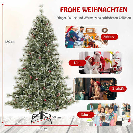 180 cm großer, vorbeleuchteter künstlicher Weihnachtsbaum, 350 LEDs