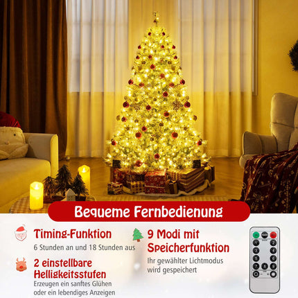 180 cm großer, vorbeleuchteter künstlicher Weihnachtsbaum, 350 LEDs