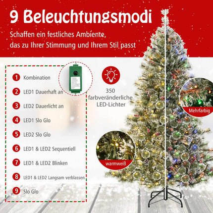 180 cm großer, vorbeleuchteter künstlicher Weihnachtsbaum, 350 LEDs