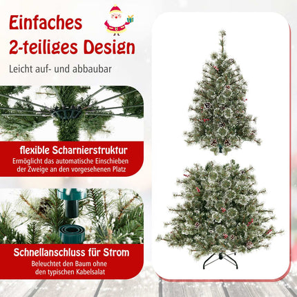 180 cm großer, vorbeleuchteter künstlicher Weihnachtsbaum, 350 LEDs