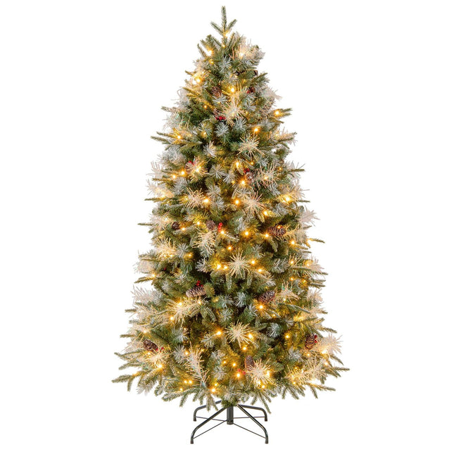 Sapin de Noël artificiel pré-illuminé de 180 cm avec lumières LED