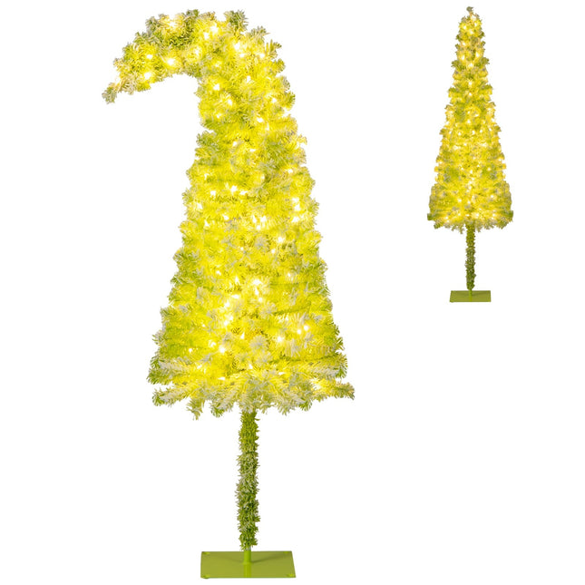 Sapin de Noël artificiel pré-illuminé de 180 cm avec flocons de neige