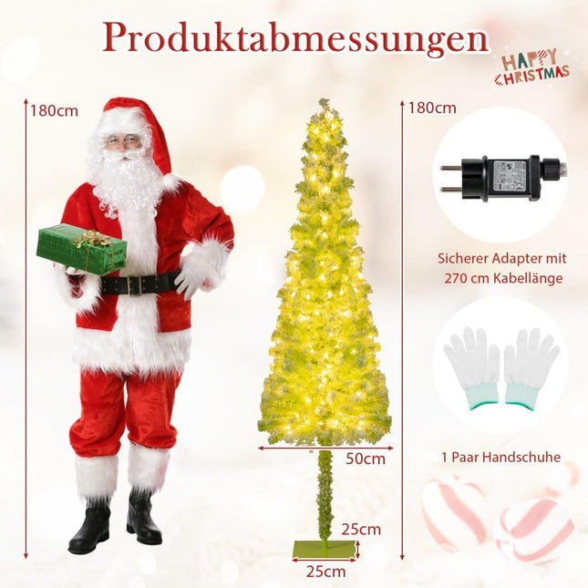 Sapin de Noël artificiel pré-illuminé de 180 cm avec flocons de neige