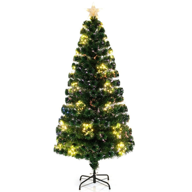 Sapin de Noël artificiel en fibre de verre 180 cm avec éclairage