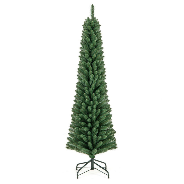 Sapin de Noël artificiel en forme de crayon de 180 cm avec 392 pointes de branches vertes
