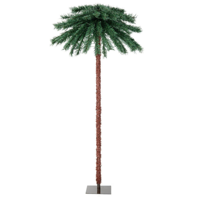 Palmier artificiel de 183 cm de haut avec pointes de branches en PVC, arbre artificiel éclairé pour Noël vert