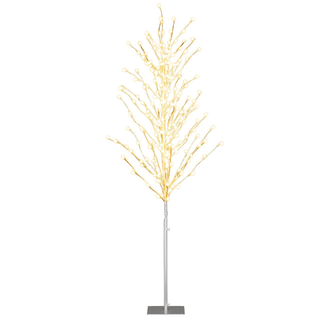 186 cm LED-Birkenbaum mit warmweißen Lichtern