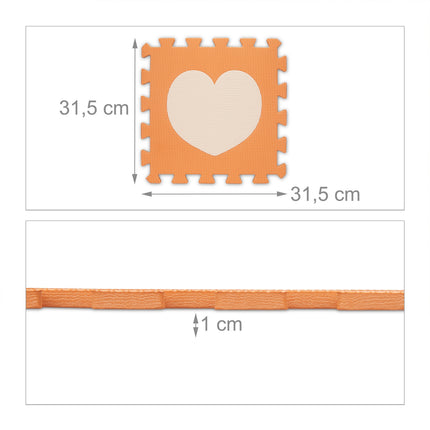 Tapis puzzle 18 pièces en forme de cœur