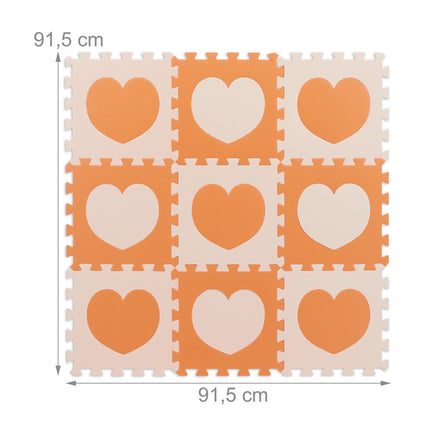 Tapis puzzle 18 pièces en forme de cœur