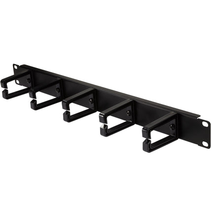19" Kabelpanel mit 5 drehbaren Halterungen U1 Schwarz