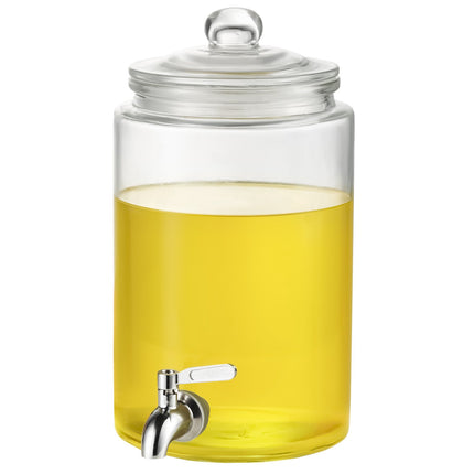 1 Gallon Glass Beverage Dispenser, Stainless Spigot
