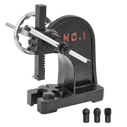 1 Ton Arbor Press, Cast Iron, Handwheel, 5.9 in Stroke