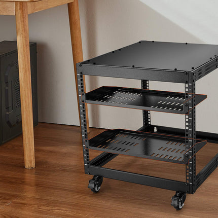 1U Server Rack Shelf 2-Pack, 19 in Vented, 10 in Deep