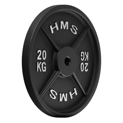 Plaque de poids en fonte de 20 kg, trou de 31 mm, noire