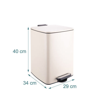 Poubelle de cuisine à pédale de 20 L avec couvercle et fermeture amortie