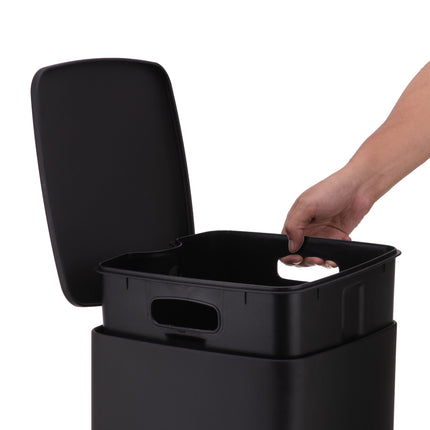 Poubelle de cuisine à pédale de 20 L avec couvercle à fermeture douce