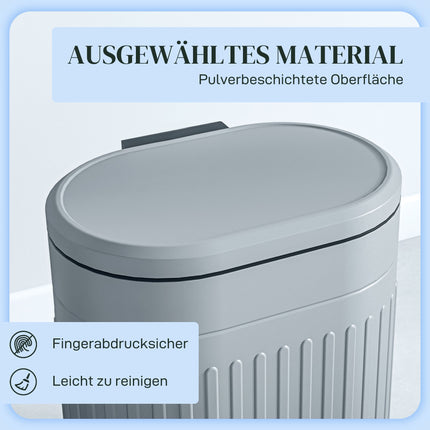 Poubelle à pédale en métal de 20 L, fermeture amortie, sac amovible