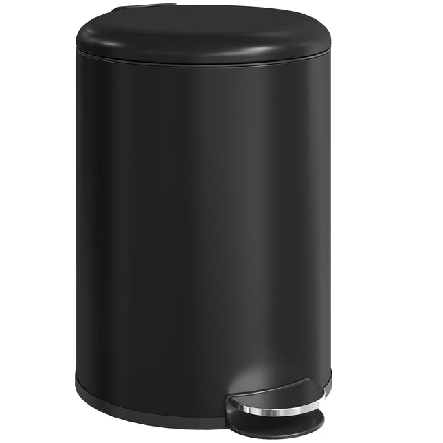 20L Treteimer, Soft-Close-Deckel, Schwarzmetall