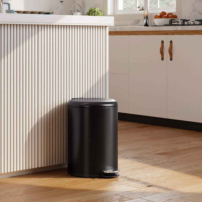 20L Treteimer, Soft-Close-Deckel, Schwarzmetall