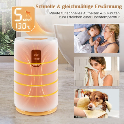 Seau chauffe-serviettes de 20 L avec lumière LED et chauffage rapide