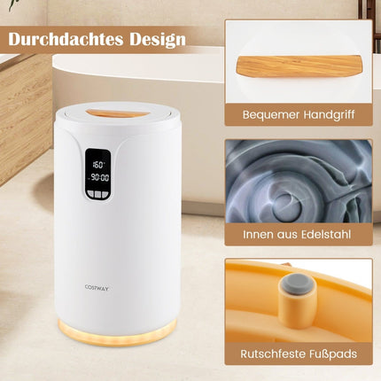 Seau chauffe-serviettes de 20 L avec lumière LED et chauffage rapide