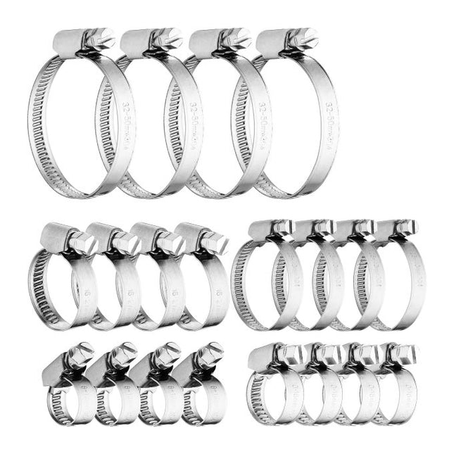 Lot de 20 colliers de serrage en acier inoxydable