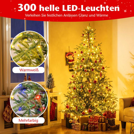 Sapin de Noël artificiel de 210 cm, 250 LED multicolores