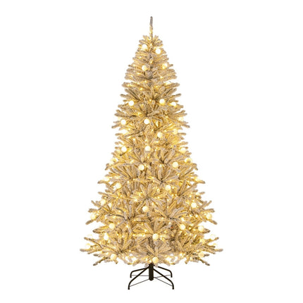 Sapin de Noël artificiel de 210 cm, floqué de neige, 350 LED