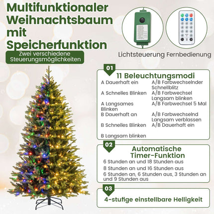 Sapin de Noël artificiel de 210 cm avec 470 LED, vert