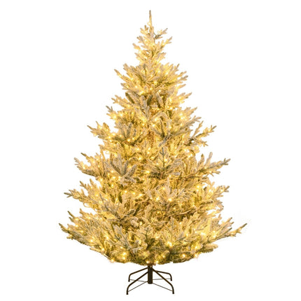 210 cm Künstlicher Weihnachtsbaum mit Beleuchtung & Schnee