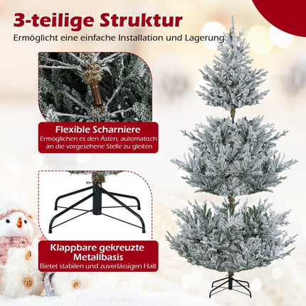 210 cm Künstlicher Weihnachtsbaum mit Beleuchtung & Schnee