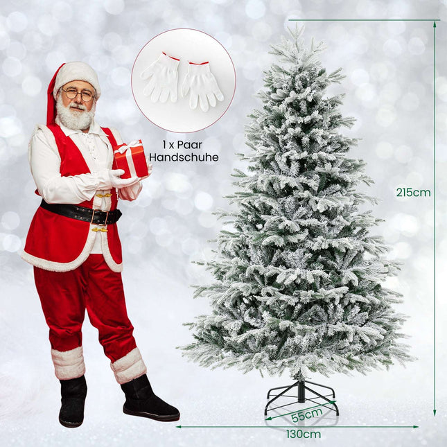 Sapin de Noël artificiel de 210 cm avec neige et 450 LED