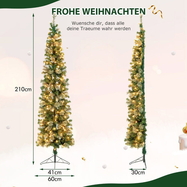 Demi-arbre de Noël pré-éclairé de 210 cm, demi-arbre artificiel