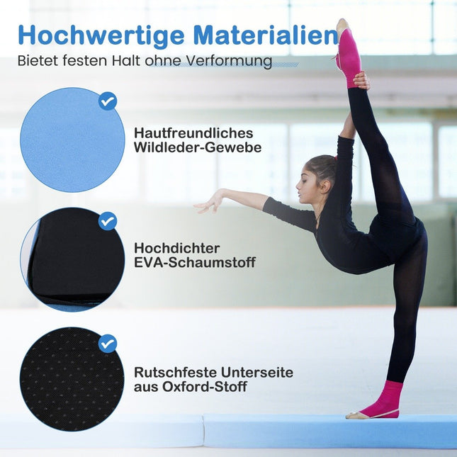 210 cm Schwebebalken Turnbalken klappbar Turnbalken rutschfest Schwebebalken bis 73 kg Blau