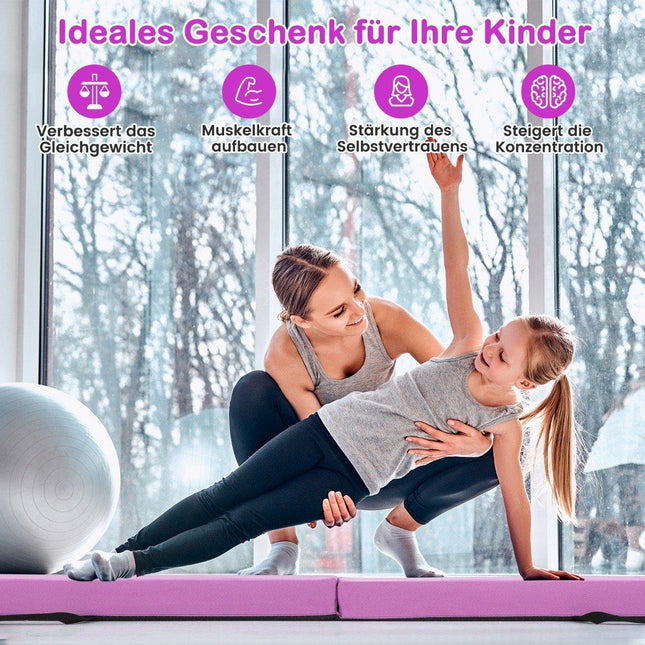 210 cm Schwebebalken Turnbalken klappbar Turnbalken rutschfest Schwebebalken bis 73 kg Lila